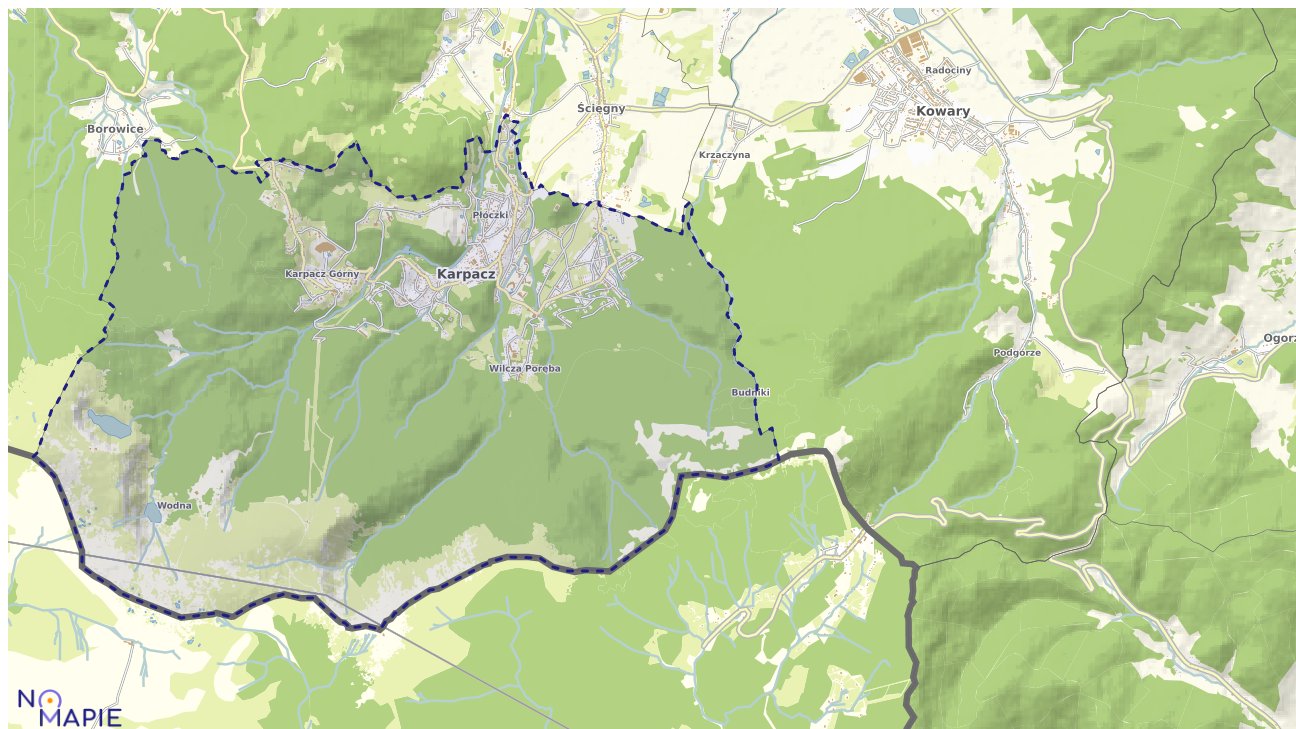 Mapa obszarów ochrony przyrody Karpacza